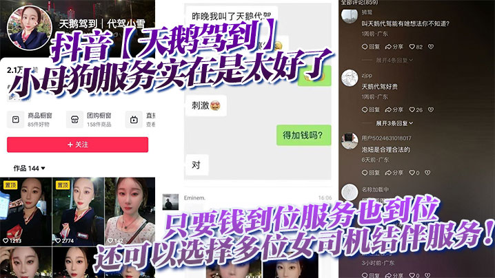 天鹅驾到 多位骚母狗女司机 钱到位随便爆操内射